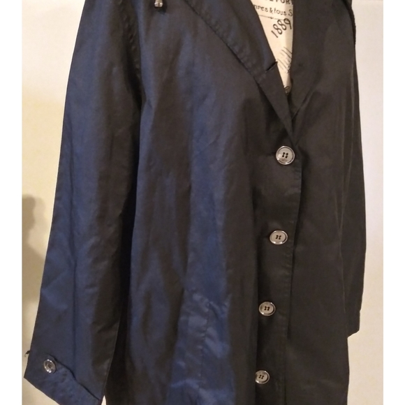 CAPELLI WINDBREAKER BLACK TRENCH COAT - Picture 6 of 6